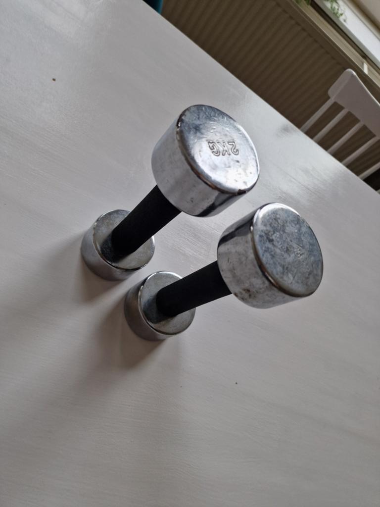2kg gewichten, Ophalen of Verzenden, Gebruikt, Dumbbell