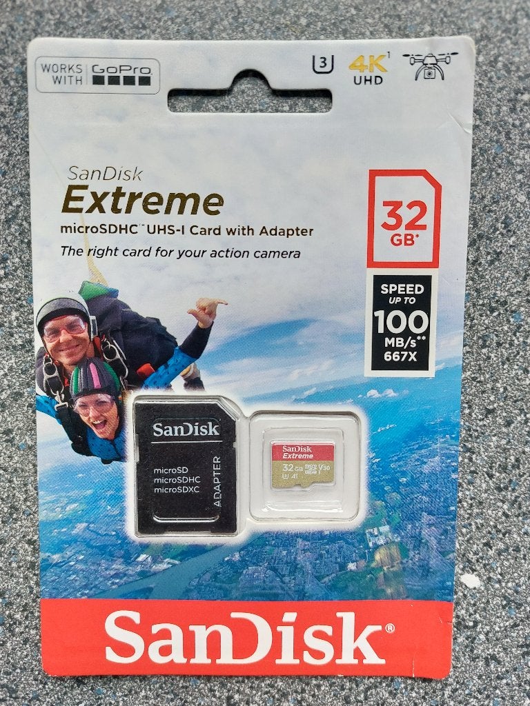 MicroSDHC UHS-I Card with Adapter 32GB GoPro, Ophalen of Verzenden, Nieuw, Fotocamera, 32 GB