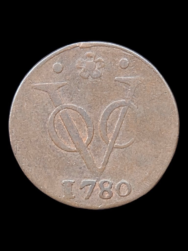VOC Duit Holland 1780, Postzegels en Munten, Munten | Nederland, Vóór koninkrijk, Zilver, Losse munt, Overige waardes