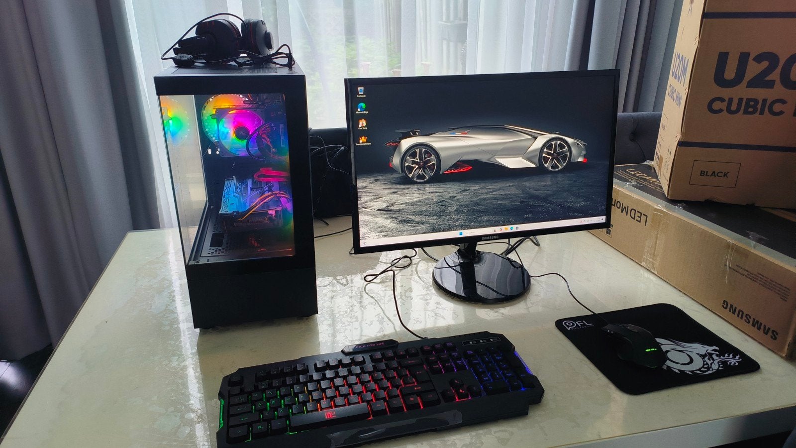 Super Game Pc i7 7700, 16gb, rx580 8gb, SSD, 24'' Monitor!, Computers en Software, Desktop Pc's, Met monitor, B, Virtual Reality