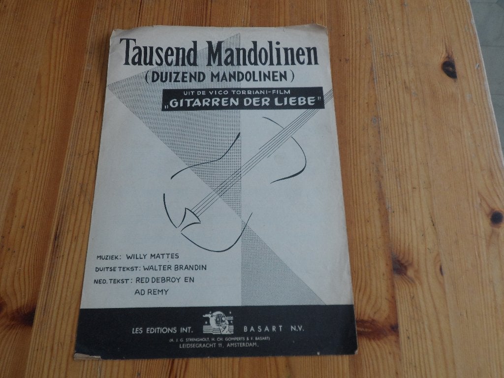Tausend mandolinen - willy mattes, Muziek en Instrumenten, Gebruikt, Gitaar, Ophalen of Verzenden, Artiest of Componist