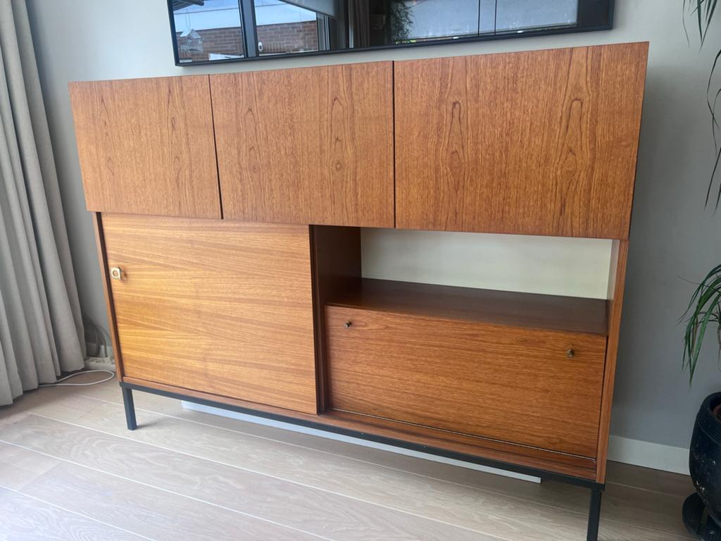 Deens Vintage highboard / Wandkast in zeer goede staat, Ophalen, Gebruikt