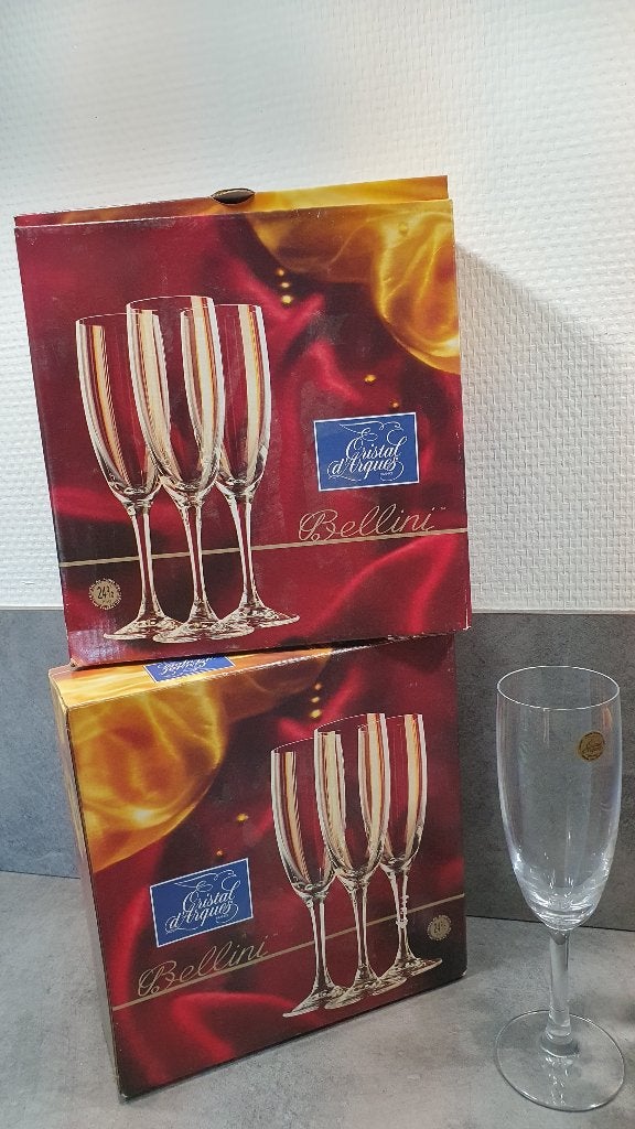 vintage kristallen champagne glazen Cristal d'Arques, Antiek en Kunst, Ophalen of Verzenden
