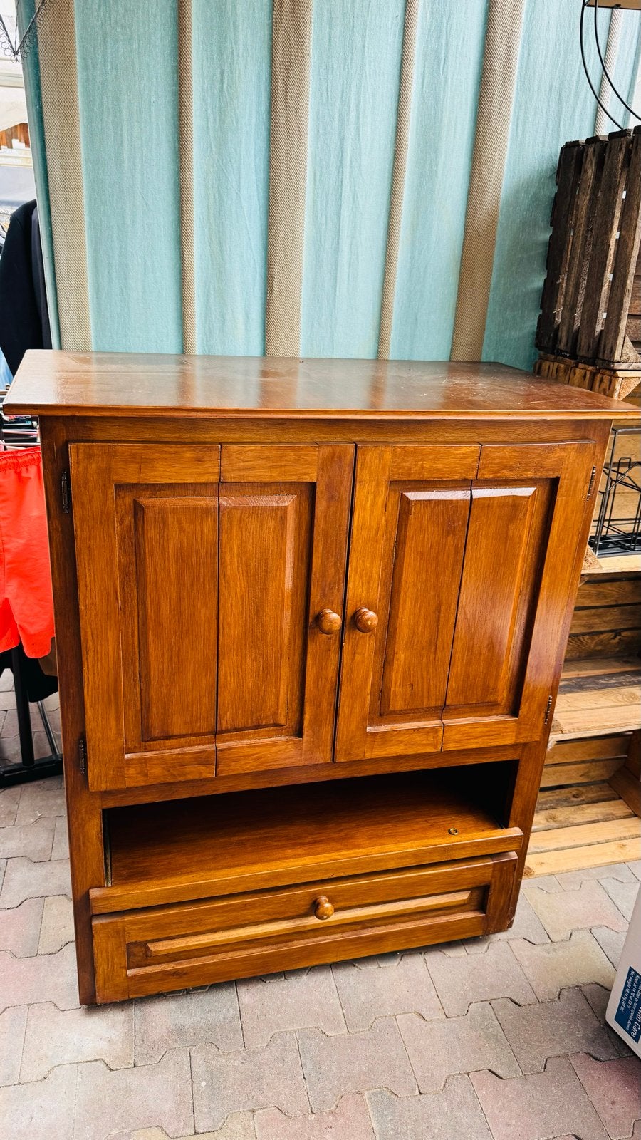 Houten kastje met deuren en lade, Ophalen of Verzenden