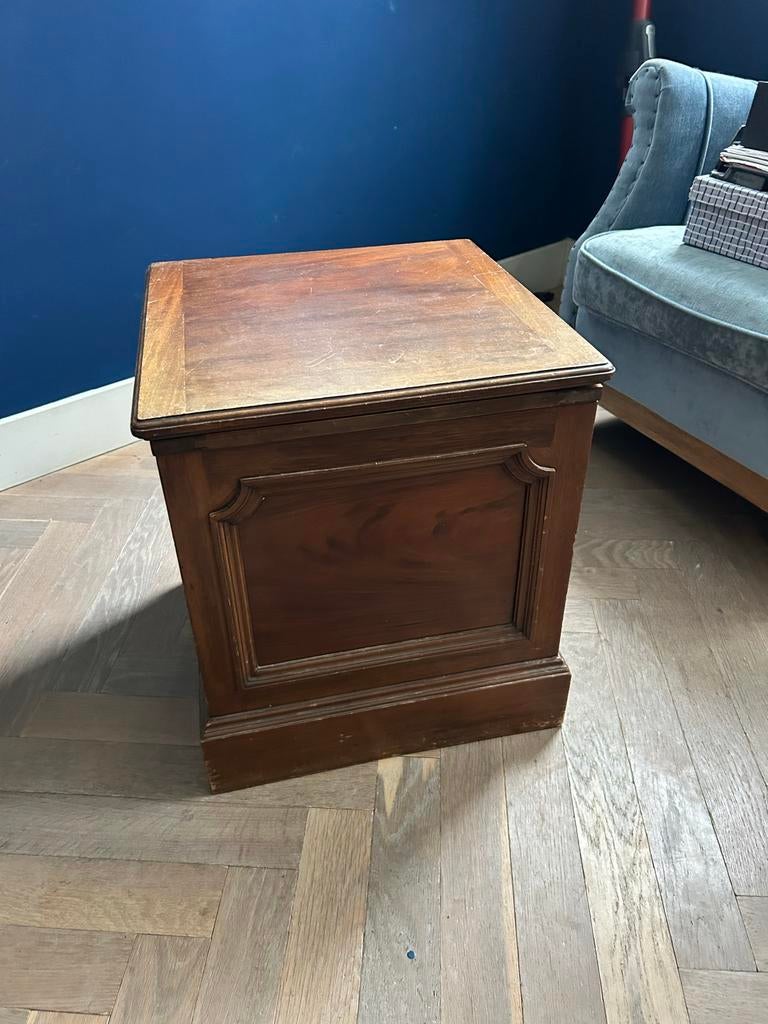 Antieke houten po met deksel, Ophalen of Verzenden