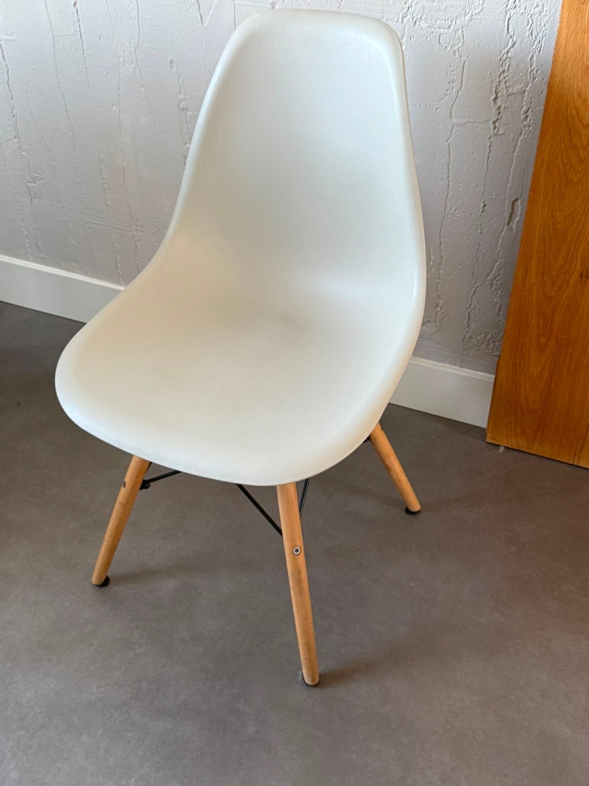 6 beige kuipstoeltjes met houten onderstel, Ophalen, Gebruikt, Overige kleuren, Vijf, Zes of meer stoelen
