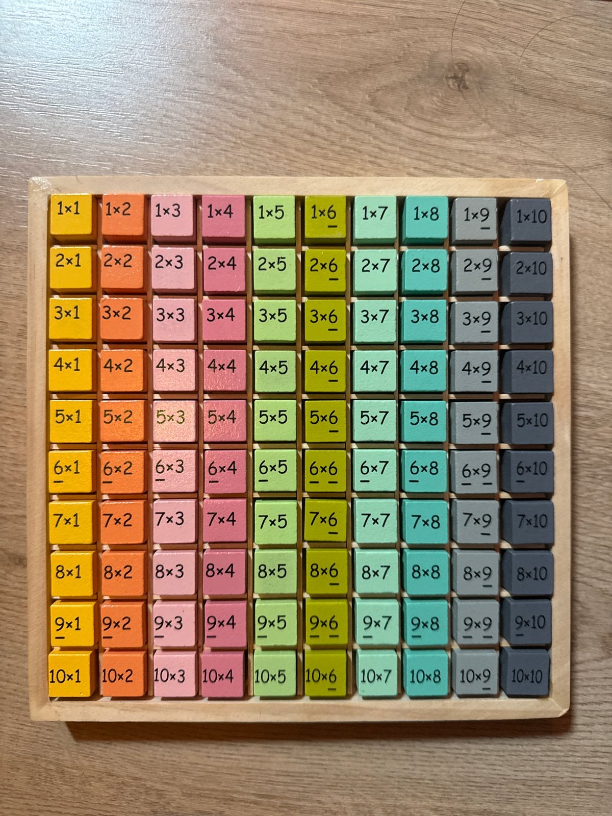 Houten Vermenigvuldigingsbord - Montessori Rekenspel, Ophalen of Verzenden, Zo goed als nieuw, Rekenen