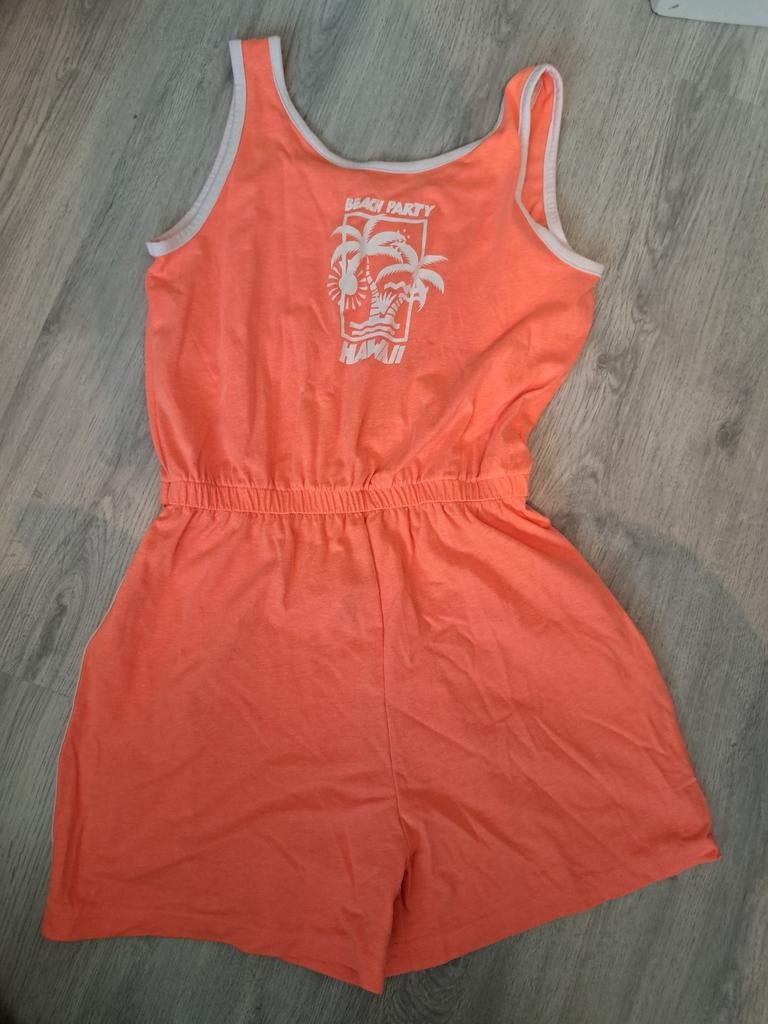 Oranje jumpsuit maat 158 met Hawaii opdruk, Ophalen of Verzenden, Zo goed als nieuw, Meisje, Overige typen