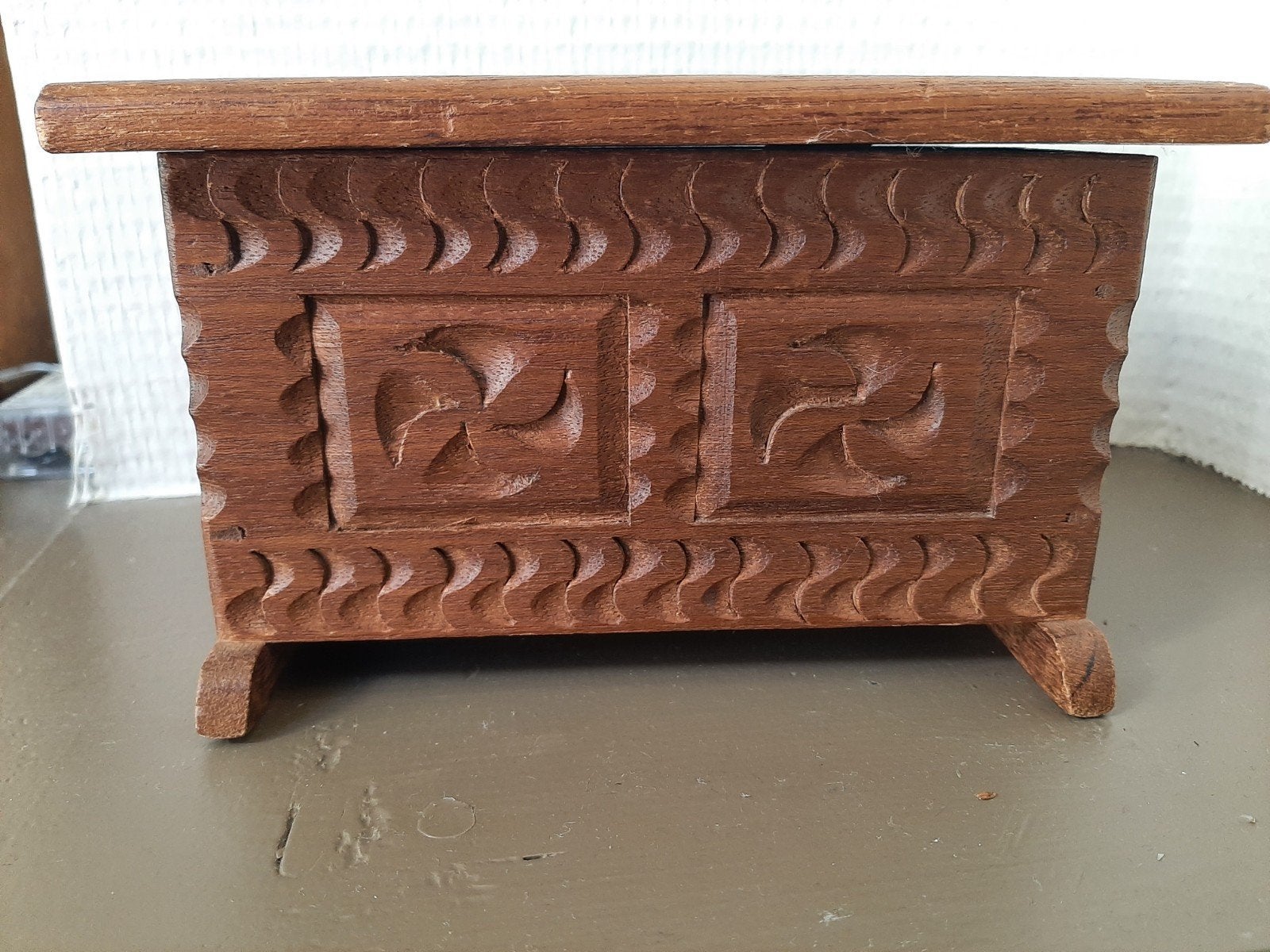 Klein decoratief kistje, Ophalen of Verzenden, Gebruikt, Bruin, Hout