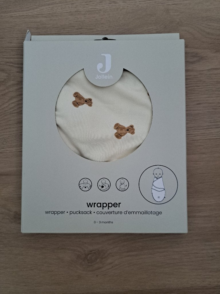 Jollein wrapper inbakerslaapzak Teddy 0-3 maanden, Wasbaar, Jollein, Ophalen of Verzenden, Zo goed als nieuw