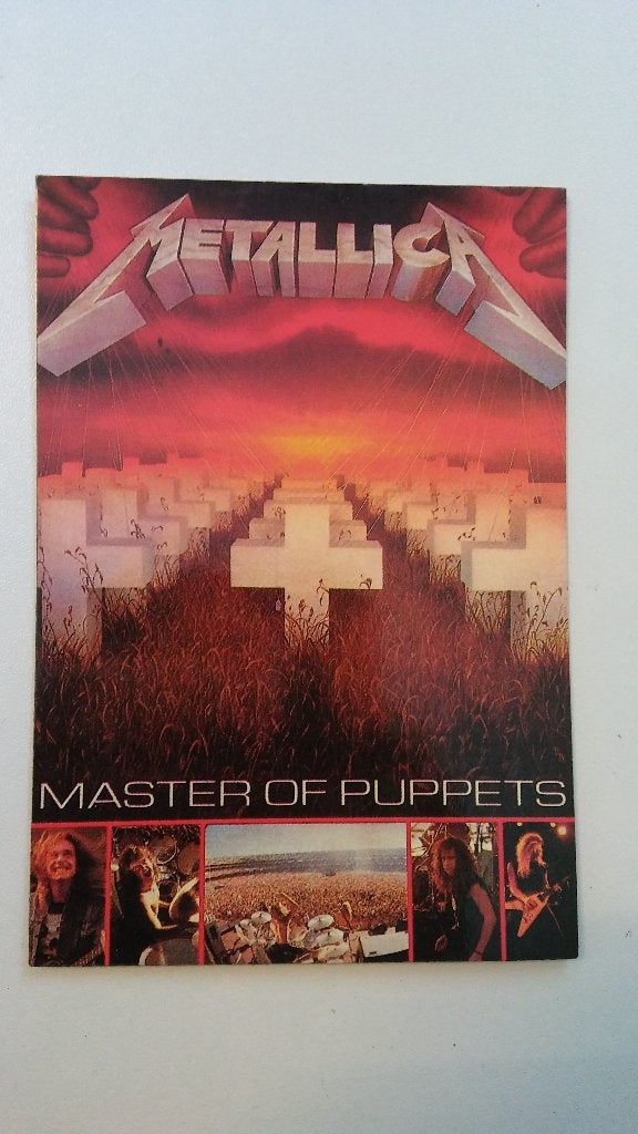 Metallica Kill m all Master Puppets vintage ansichtkaart, Ophalen of Verzenden, Zo goed als nieuw, Foto of Kaart