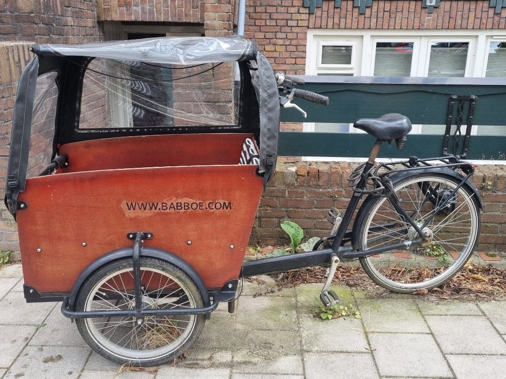Babboe bakfiets met huif - Ideaal voor kinderen, Gebruikt, Huif, 2 kinderen, Trommelrem