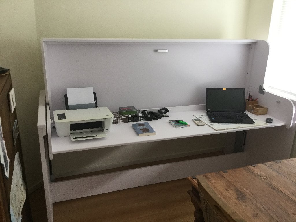 Kantelbed, bureu en bed in één meubel, GRATIS, Ophalen, Gebruikt, 90 cm, Eenpersoons