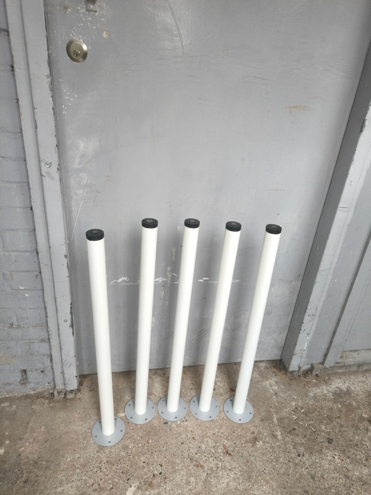 Tafelpoot set - 5 stuks - Wit - Goede staat, Huis en Inrichting, Ophalen of Verzenden, Gebruikt, Metaal, Tafelpoot