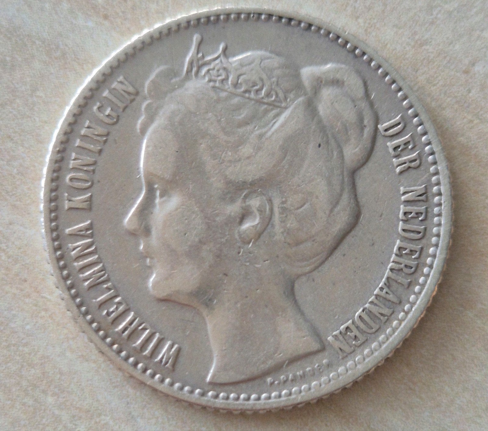 Zilveren halve gulden Koningin Wilhelmina 1907, Postzegels en Munten, ½ gulden, Zilver, Ophalen of Verzenden, Koningin Wilhelmina