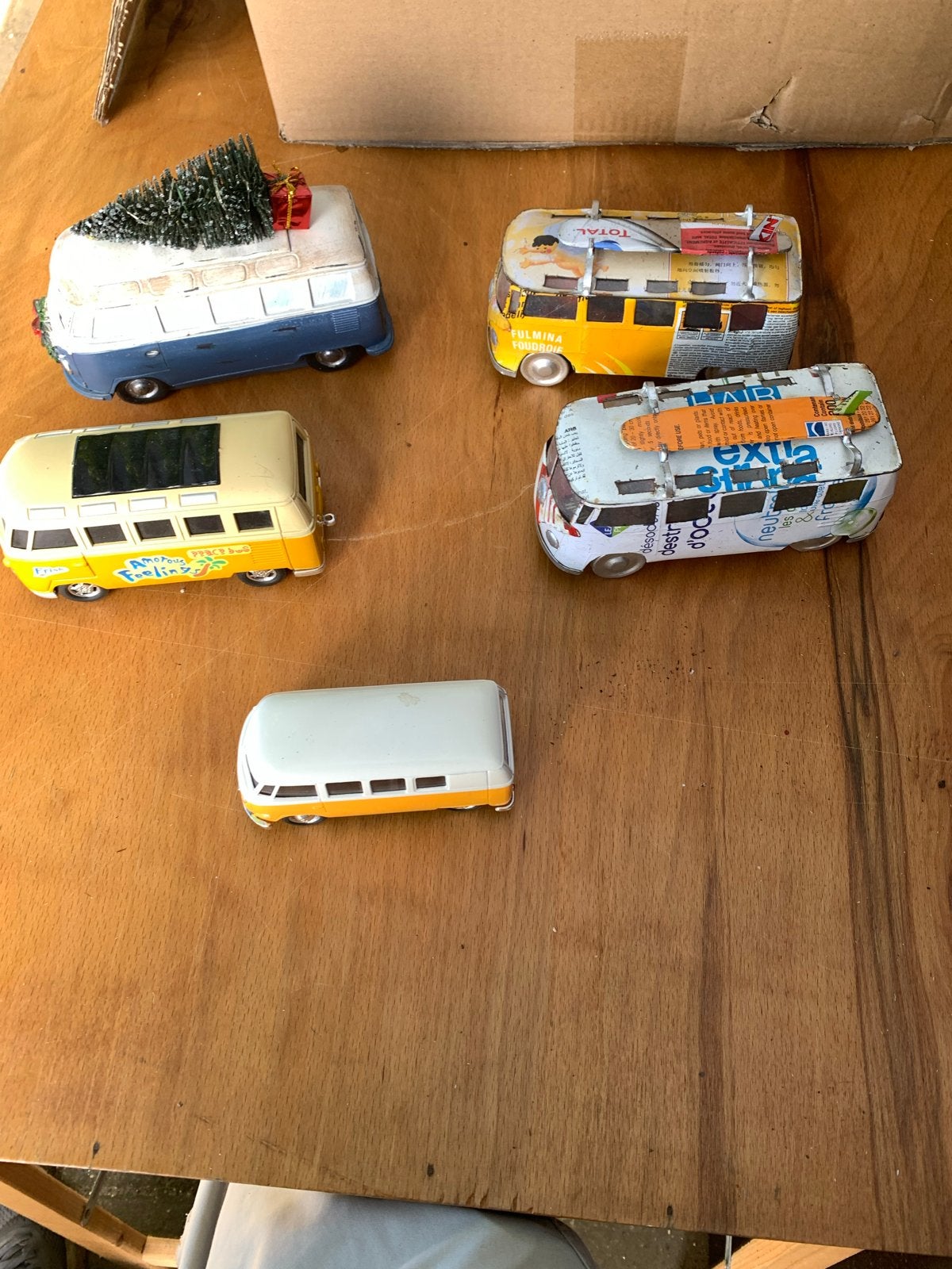 Set van 5 Volkswagen T1 busjes - verzamelobjecten, Ophalen, Gebruikt