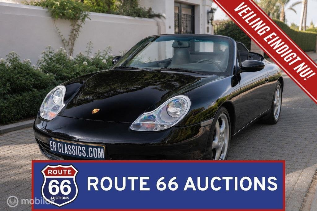 Porsche 911 Carrera Cabriolet | 2001 | Route 66 Auctions, Auto's, Oldtimers, Overige carrosserieën, Zwart, Bedrijf, Porsche