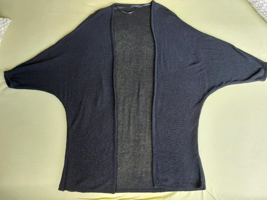Lang zwart vest van ATMOSPHERE MAAT M met VLEERMUISMOUWEN, Maat 38/40 (M), Atmosphere, Zwart, Ophalen of Verzenden