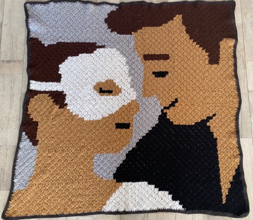 Bridgerton blanket, Woondeken, Gehaakt, 130 cm, 130 cm