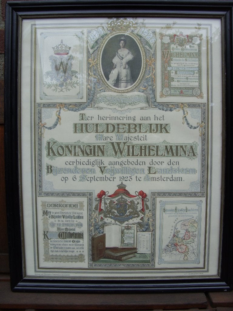 huldeblijk Vrijwilligen Landstorm Wilhelmina 1923, Ophalen of Verzenden, Landmacht, Nederland, Foto of Poster