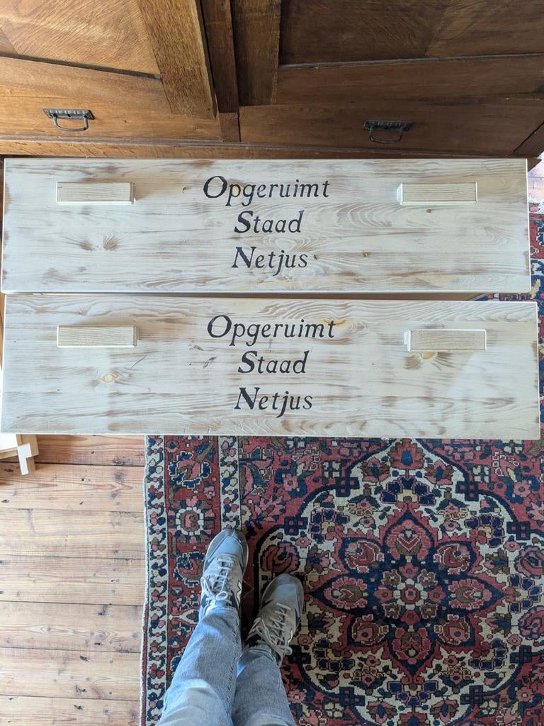 Eenpersoons massief houten bed met twee lades, Gebruikt, 90 cm, Eenpersoons, Ophalen of Verzenden