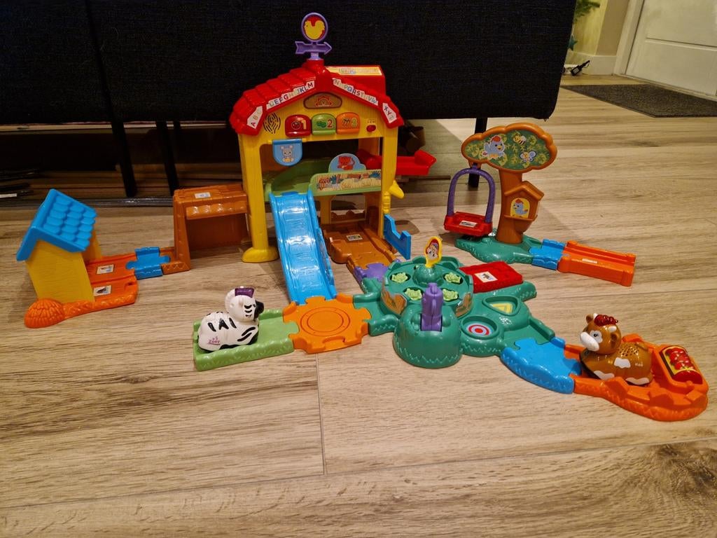 VTech Zoef Zoef Dieren Speelset met Koe en Zebra, Ophalen of Verzenden, Gebruikt, 6 maanden tot 2 jaar