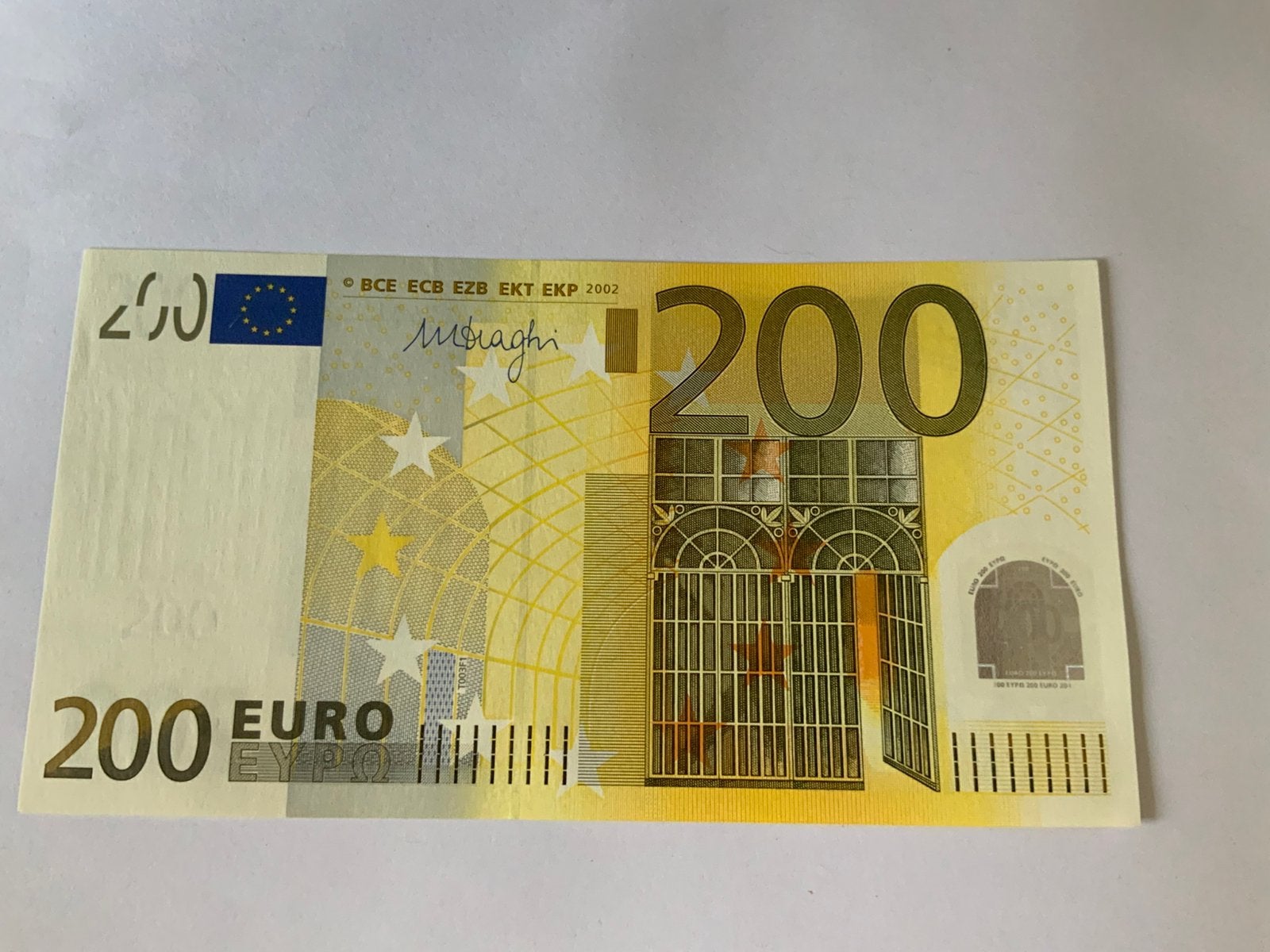 200 euro biljet unc, Ophalen of Verzenden, België, 200 euro, Los biljet