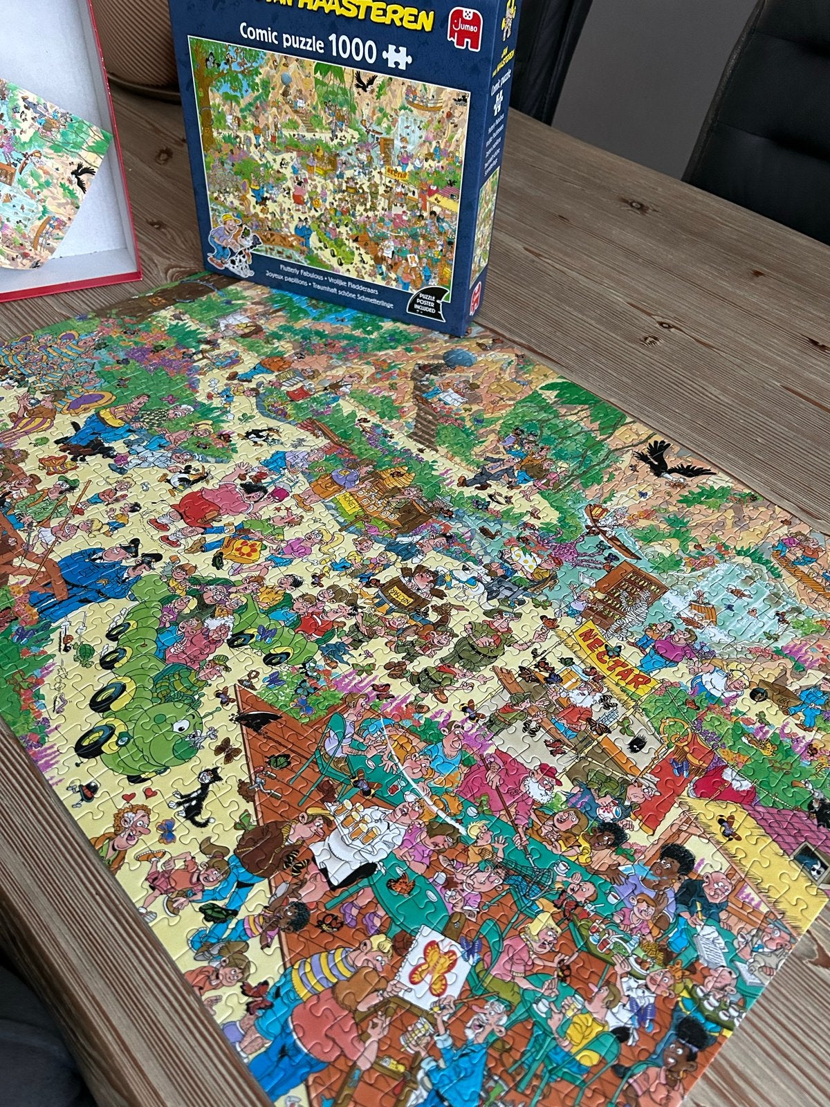 Jan van Haasteren vrolijke fladderaars Puzzel 1000 stukjes, Ophalen of Verzenden, 500 t/m 1500 stukjes, Zo goed als nieuw, Legpuzzel