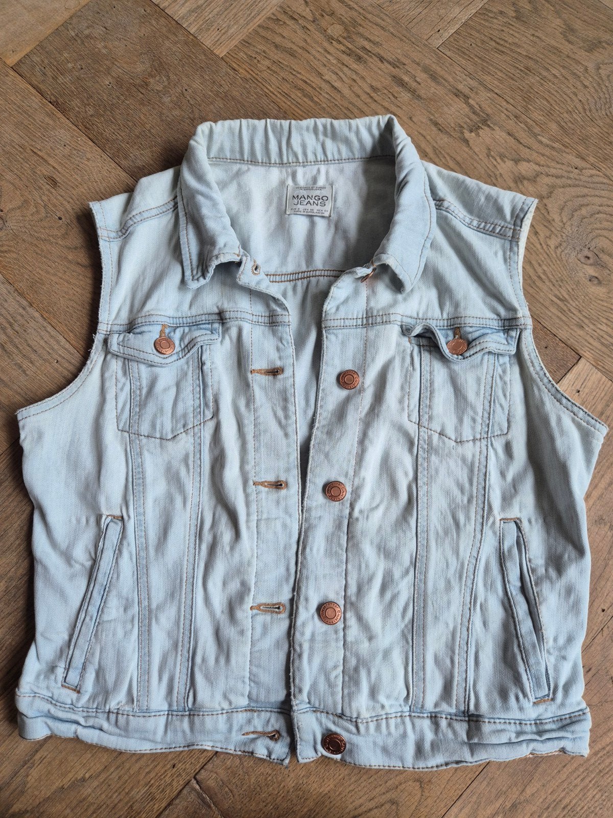 Mango Jeans mouwloos spijkerjasje maat S, Kleding | Dames, Blauw, Mango Jeans, Ophalen of Verzenden, Zo goed als nieuw