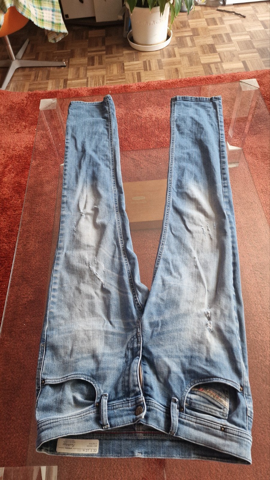 Diesel stretch broek 27/32 als nieuw, Ophalen of Verzenden, Zo goed als nieuw, Blauw, W27 (confectie 34) of kleiner