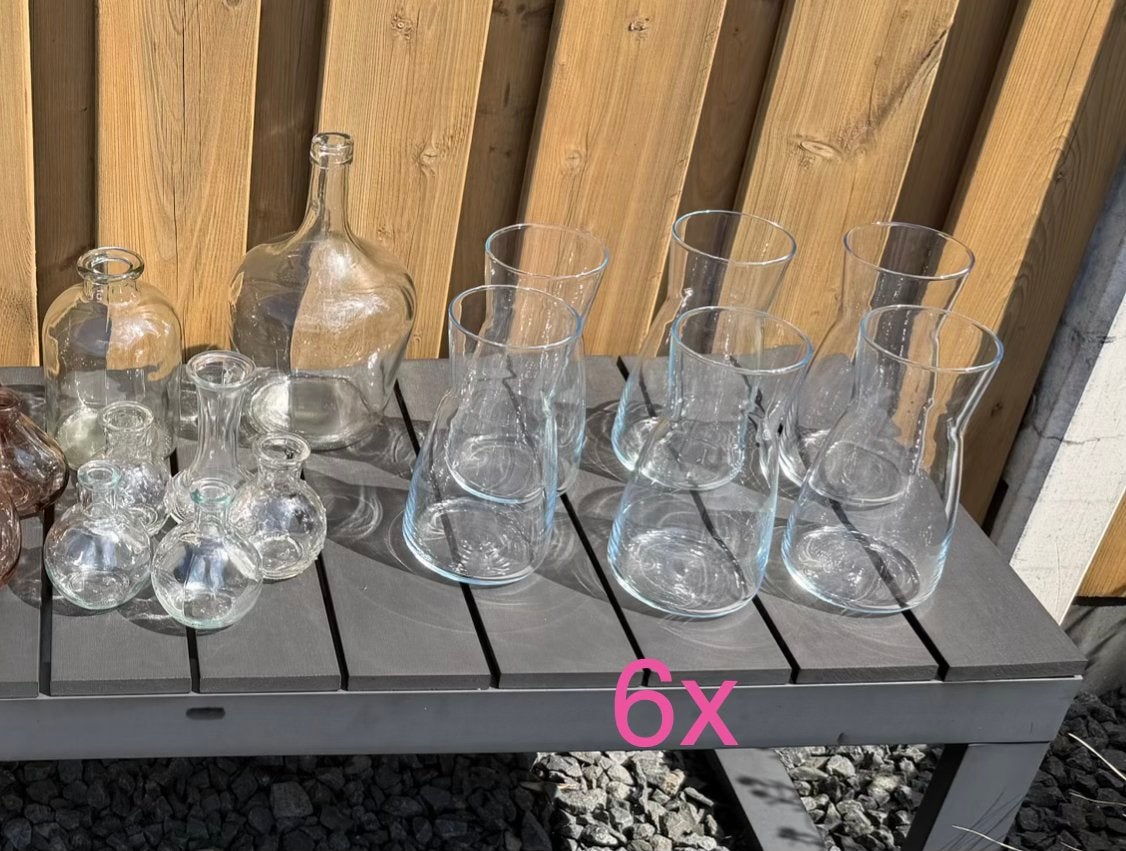 Vaasjes decoratie te koop bruiloft feest, Huis en Inrichting, Woonaccessoires | Vazen, Ophalen, Zo goed als nieuw, Transparant