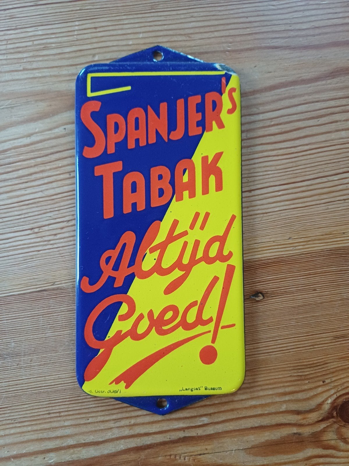emaille deurpostje SPANJER'S TABAK, Ophalen of Verzenden