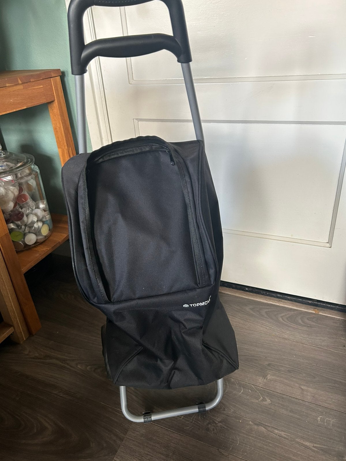 Topmove zwarte boodschappentrolley / trolley met koeltas, 30 cm of meer, Zwart, Zo goed als nieuw, 35 tot 55 cm
