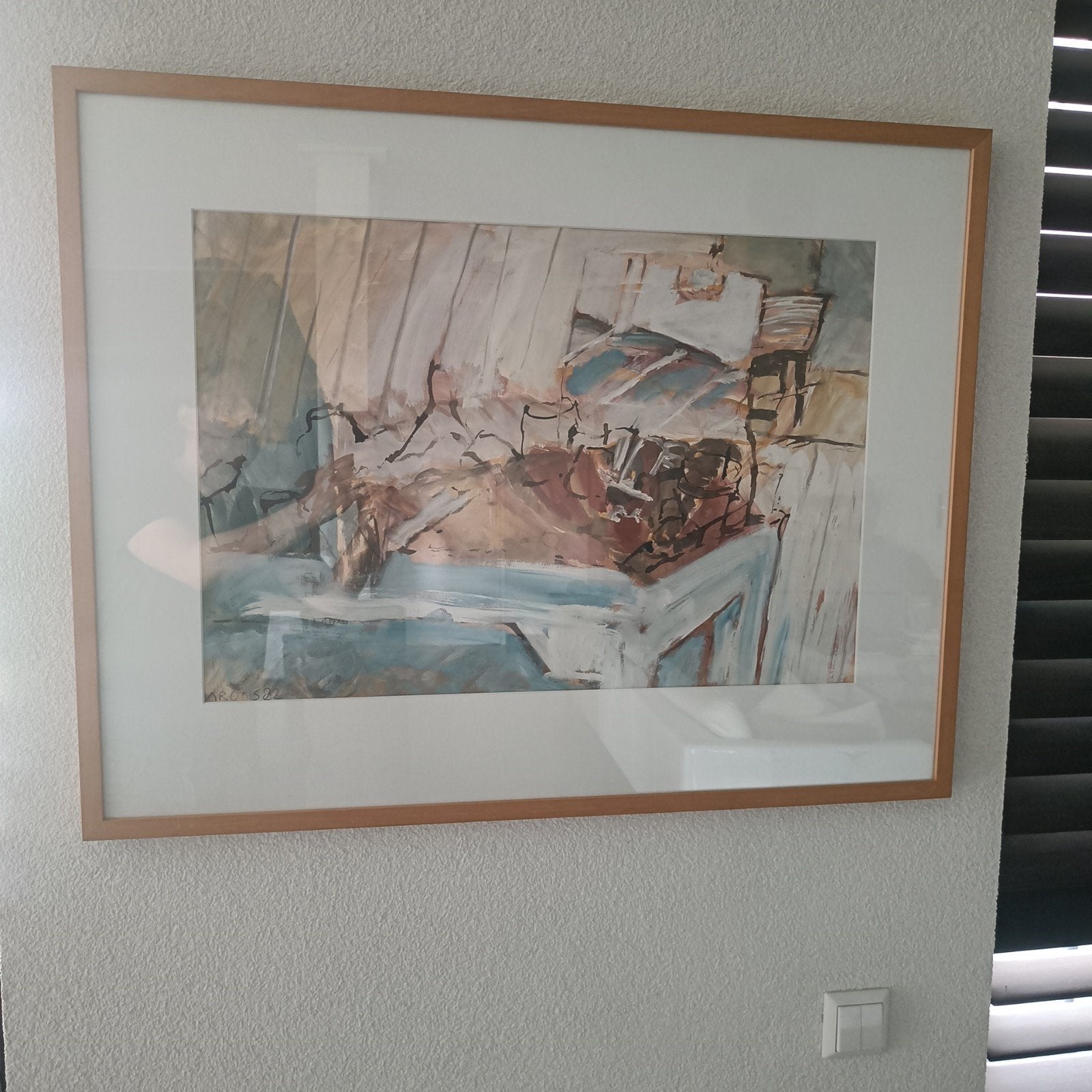 Gouache 'Tafel, Palet, Spiegel' van J. Arons, Ophalen
