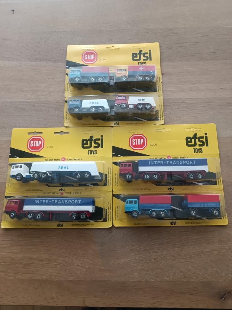 Set van 8 Efsi Toys Die-Cast Metal Trucks - Nieuw in verpakk, Overige merken, 1:50 of kleiner, Nieuw, Ophalen of Verzenden