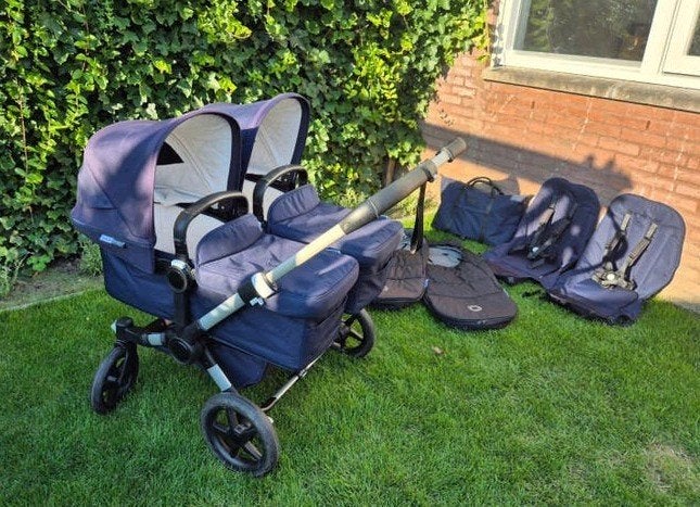 Buggaboo Donkey 3 twin tweelingkinderwagen compleet & schoon, Ophalen, Gebruikt, Kinderwagen of Buggy