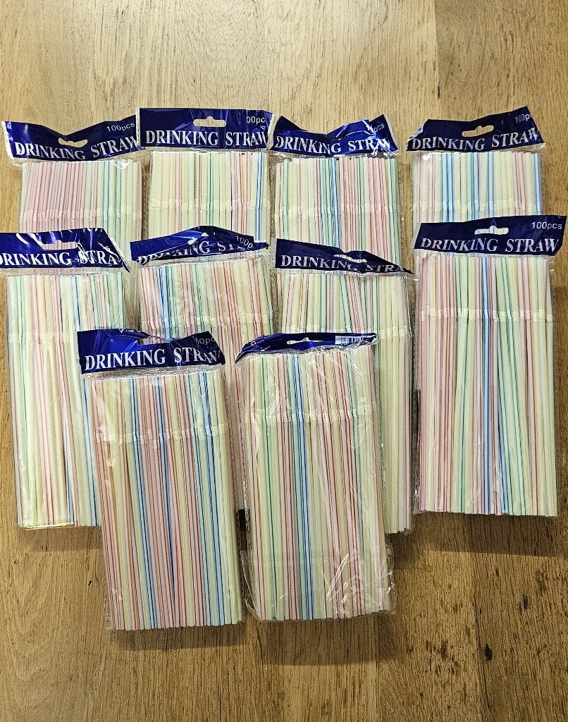 1000 Plastic rietjes, buigbaar, meerkleurig, nieuw, Overige typen, Kunststof, Nieuw, Ophalen of Verzenden