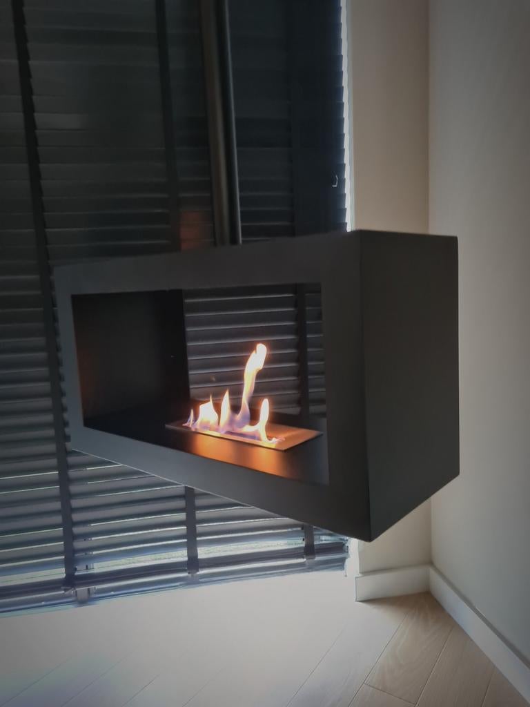 Stalen hangende bio-ethanol haard sfeerhaard, overkapping, Huis en Inrichting, Haarden, Ophalen of Verzenden, Nieuw, Hangende haard