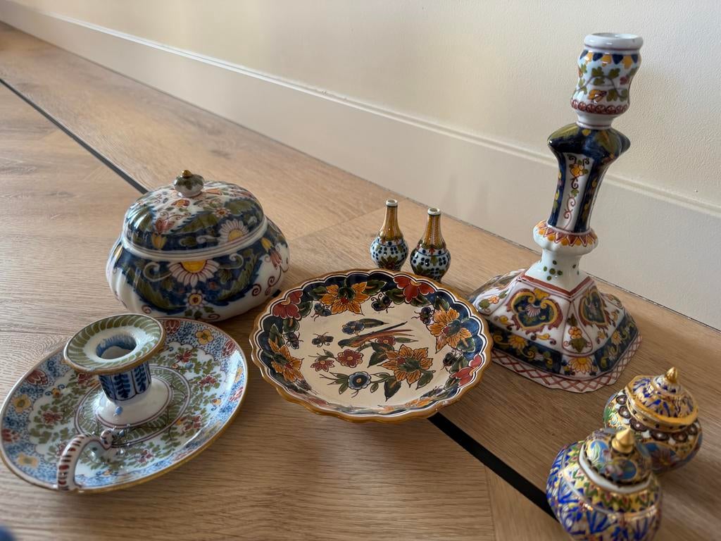 Uniek handgeschilderd Makkum servies, Antiek en Kunst, Ophalen of Verzenden