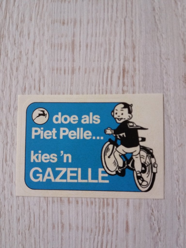 sticker doe als Piet Pelle kies 'n GAZELLE, Ophalen of Verzenden, Zo goed als nieuw, Merk