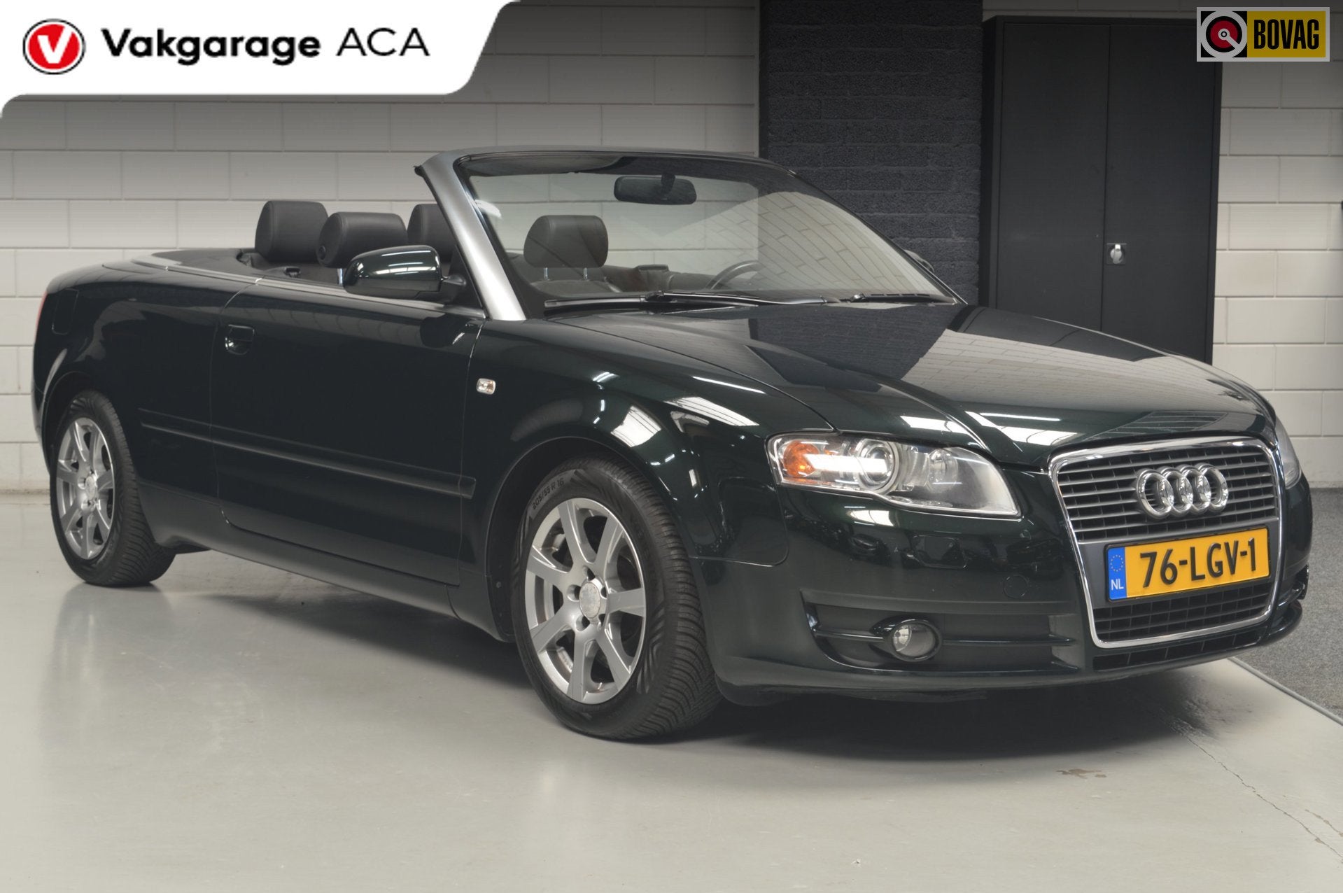 Audi A4 Cabriolet 3.2 FSI Pro Line // LEDER-ALCANTARA // NAV, Auto's, Gebruikt, Zwart, Cabriolet, 4 stoelen