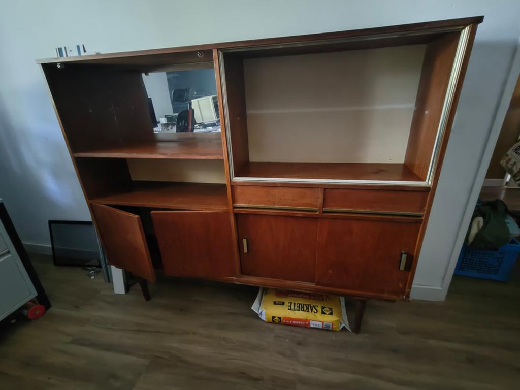 GRATIS vintage jaren 60 Deens design teak kast, Ophalen, Gebruikt, 50 tot 100 cm, Minder dan 100 cm