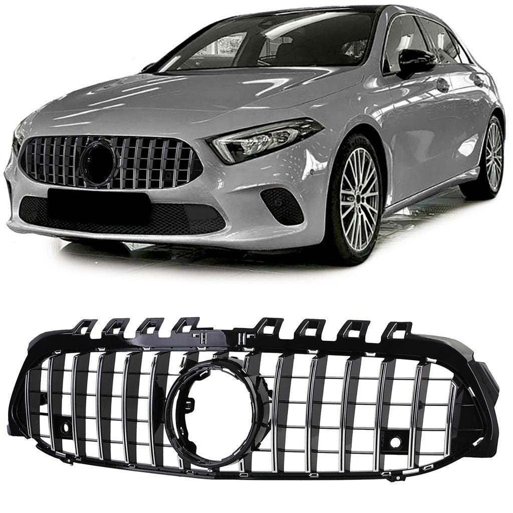 Grill Zwart Chrome Voor MB A Klasse W177 V177 Zonder Camera