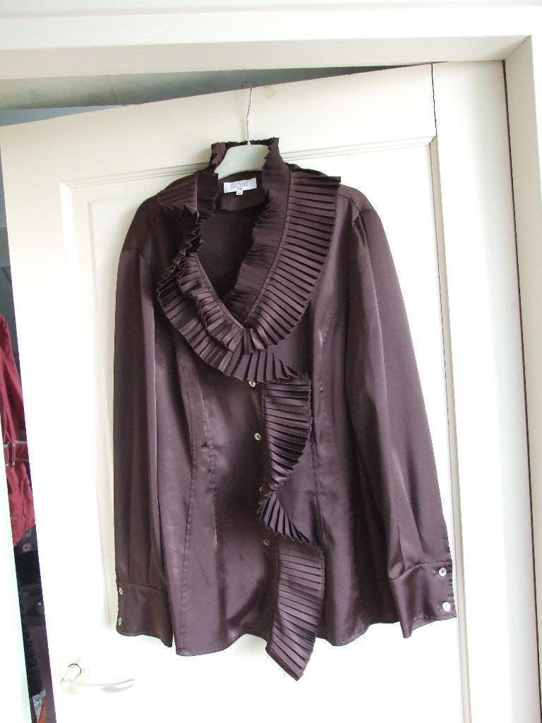 Zucchero zgan bruine roezelblouse lange mouw maat 44, Kleding | Dames, Zucchero, Bruin, Maat 42/44 (L), Ophalen of Verzenden