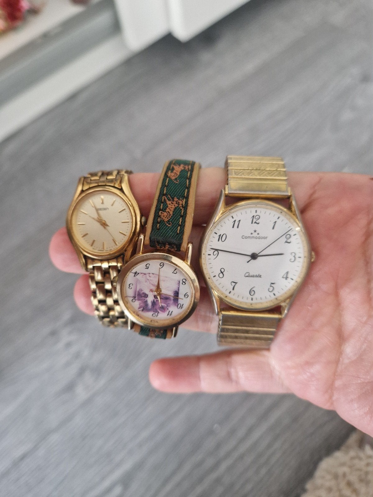 Drie vintage horloges: Seiko, Commandoor en onbekend merk, Sieraden, Tassen en Uiterlijk, Horloges | Dames, Ophalen of Verzenden