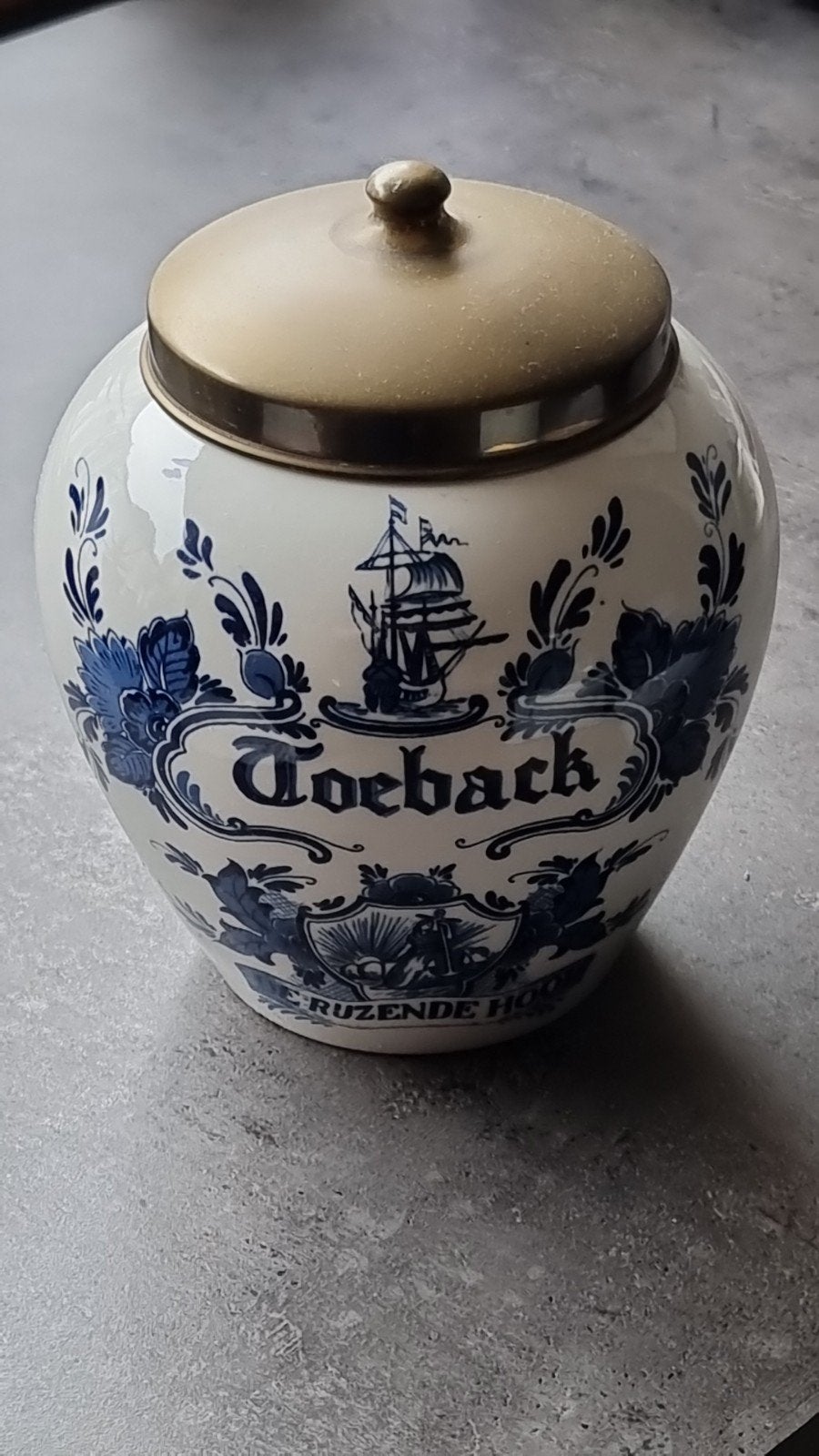 Vintage tabakspot - Delfts Blauw, Antiek en Kunst, Ophalen of Verzenden