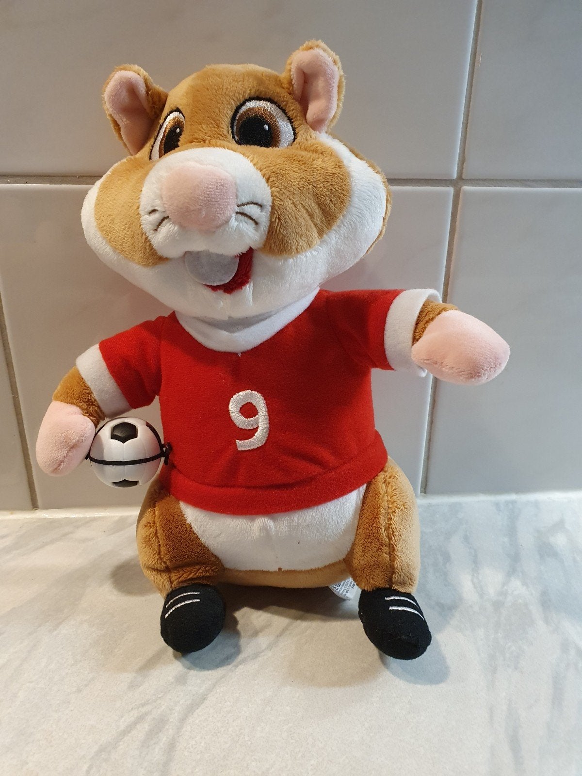 Hamster Albert Heijn,  rood nr 9, 27 cm, Albert Heijn, Ophalen of Verzenden