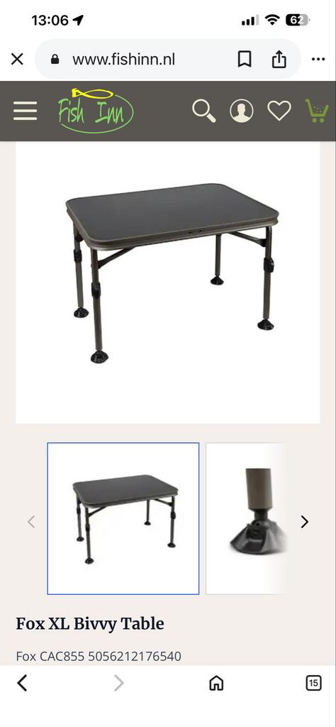 Fox XL Bivvy Table - Stevige en Ruime Vistafel, Ophalen of Verzenden, Nieuw, Overige typen