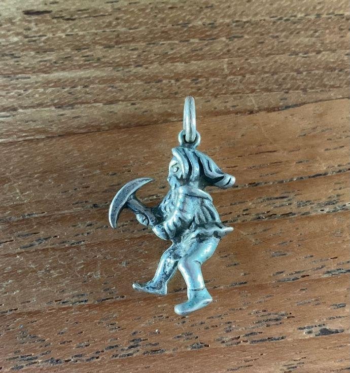 bedel armband mining dwarf dwerg zilver 800 kabouter vintage, Overige merken, Ophalen of Verzenden, Zo goed als nieuw, 1 bedel