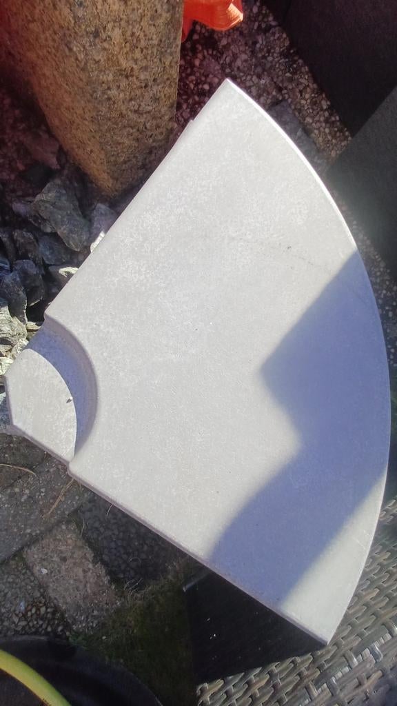 4 Nieuwe Zilveren Kwartronde Parasolvoet Tegels, Ophalen, Nieuw, Parasolvoet